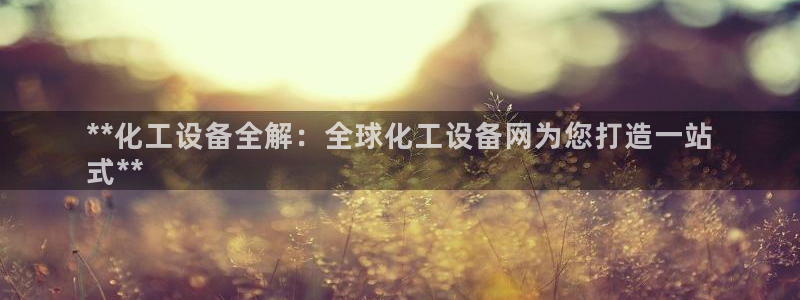 天辰平台测速登录不上去：**化工设备全解：全球化工